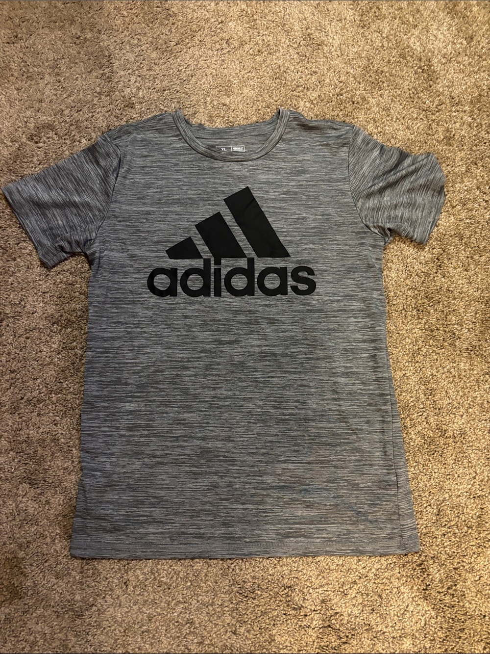 adidas Gray Heather Short Sleeve Logo Tee